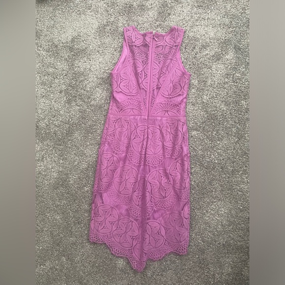 Adelyn Rae Purple Lace High/Low Sheath Dress - Picture 4 of 7